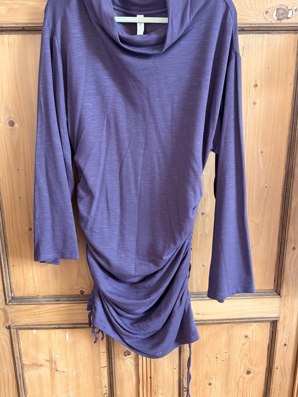 NWOT Anthropologie Women's Purple Ruched Long-Sleeve Dress